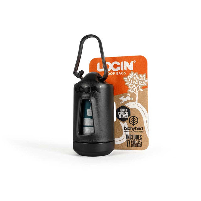 LOGIN Poop Bag Holder with Biohybrid Bags