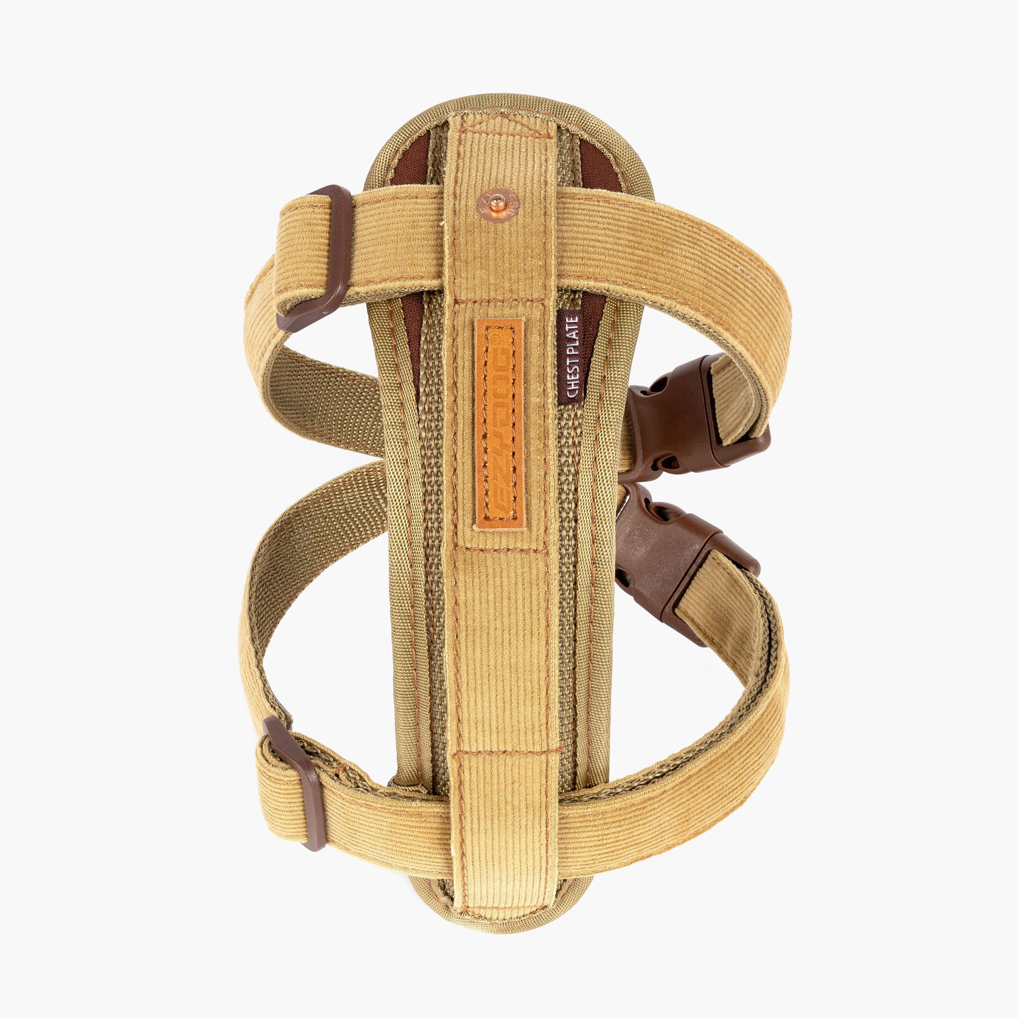 Front view of Chest Plate Harness - Corduroy