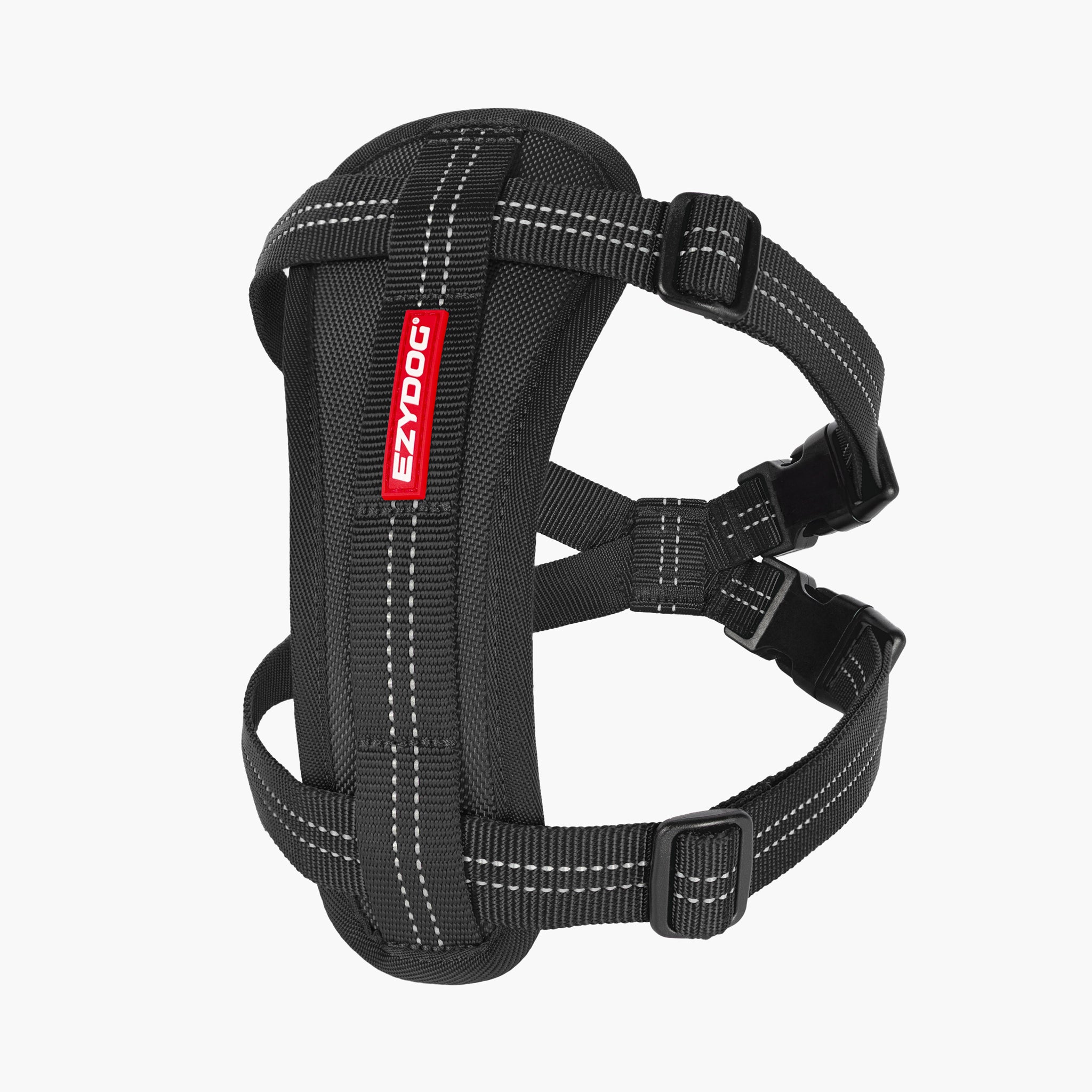 Black Essential Chest Plate Harness with EzyDog logo