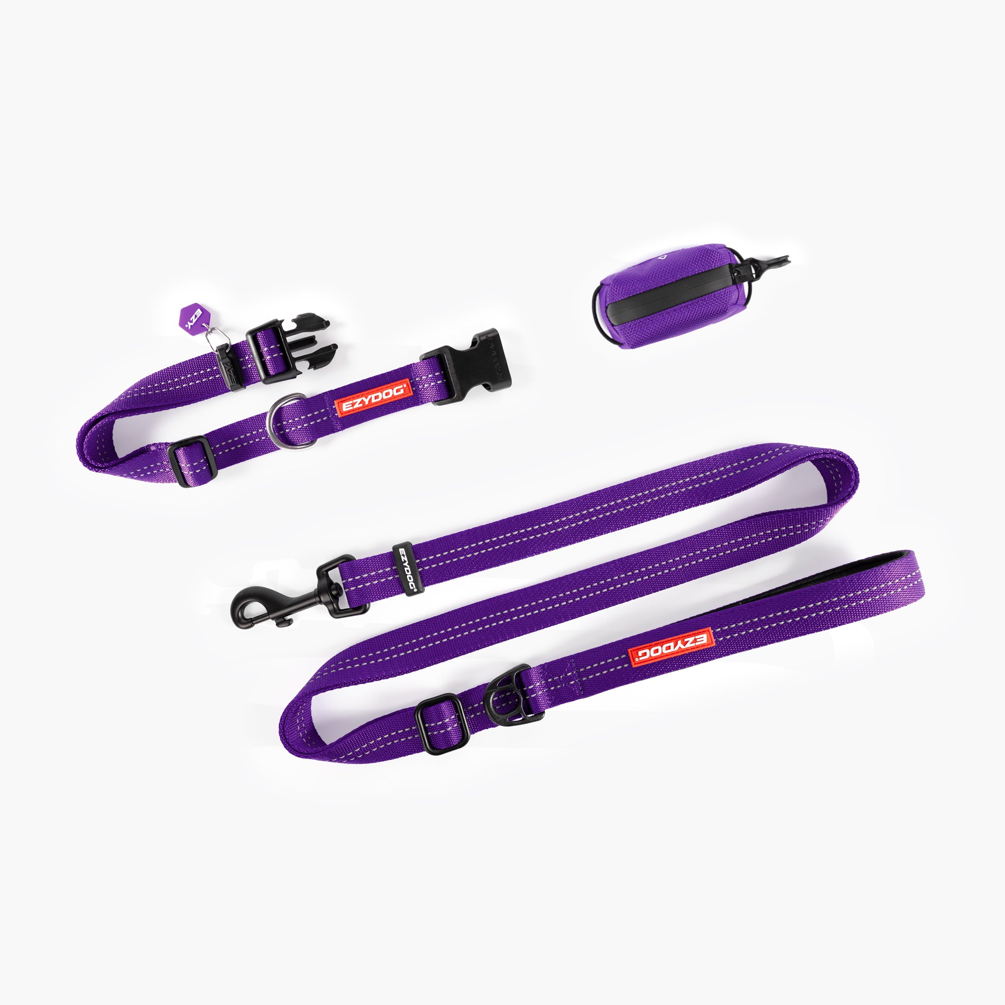 EzyDog Essential Dog Collar Pack in Purple