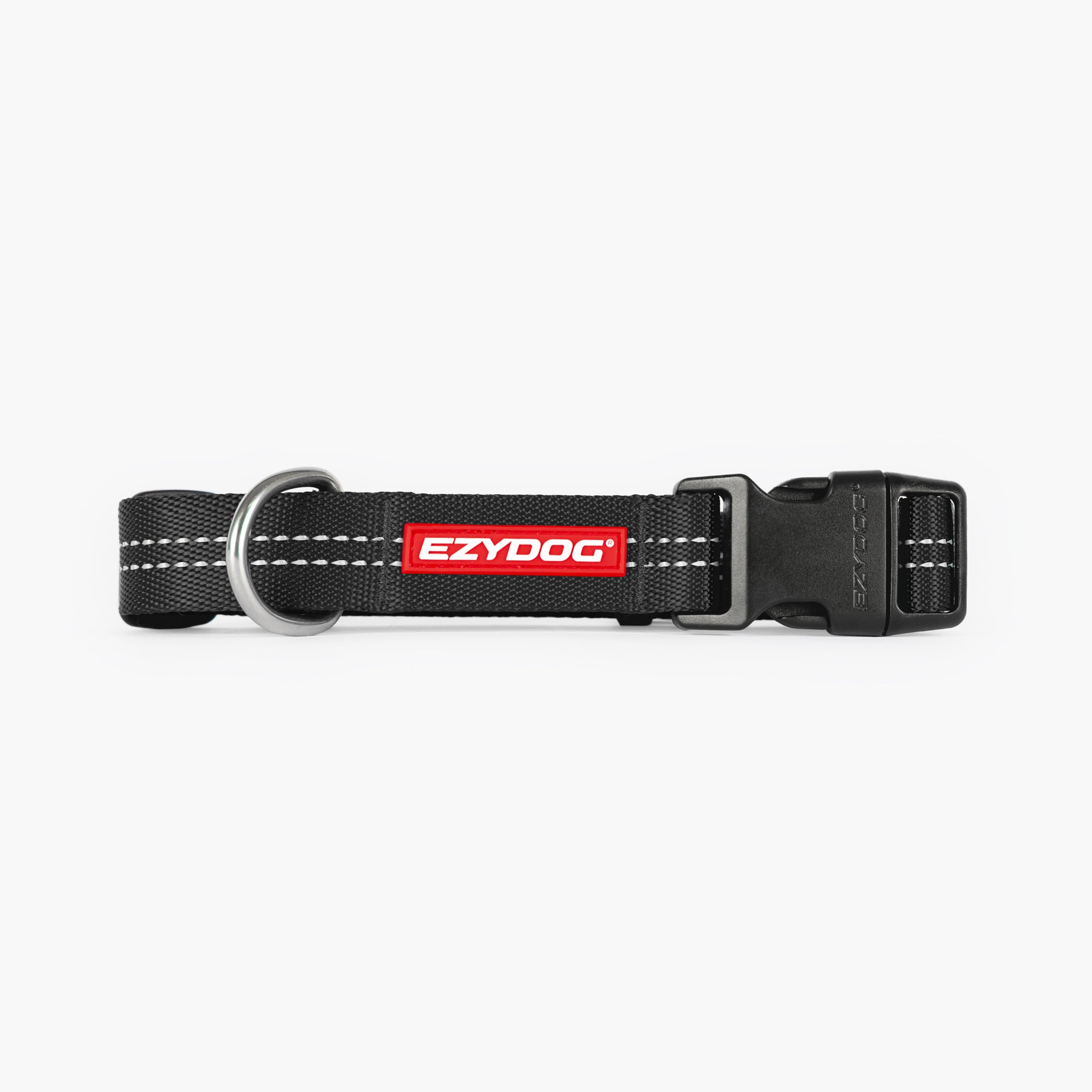 Dog collar with EzyDog branding on a white background