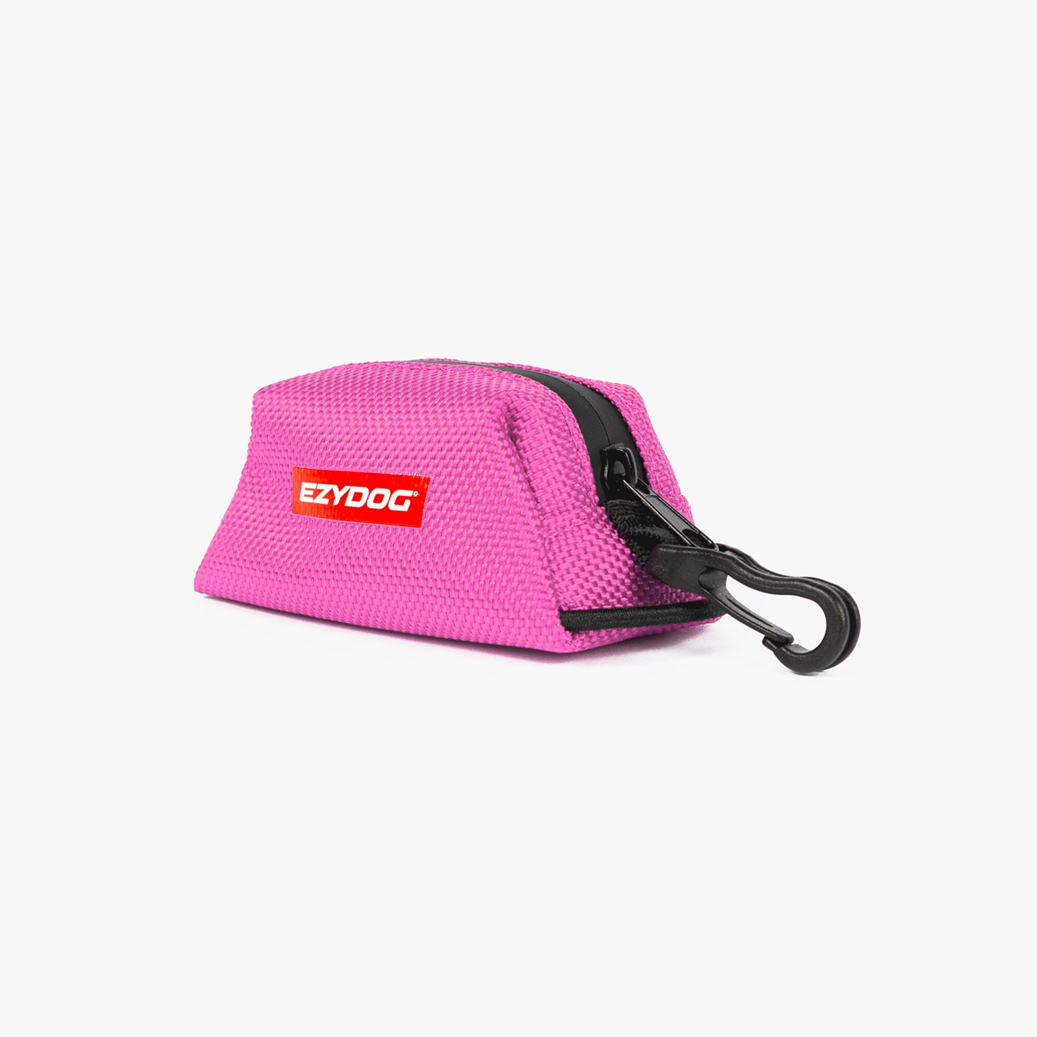 Pink Essential Poop Bag Holder with EzyDog logo on a white background