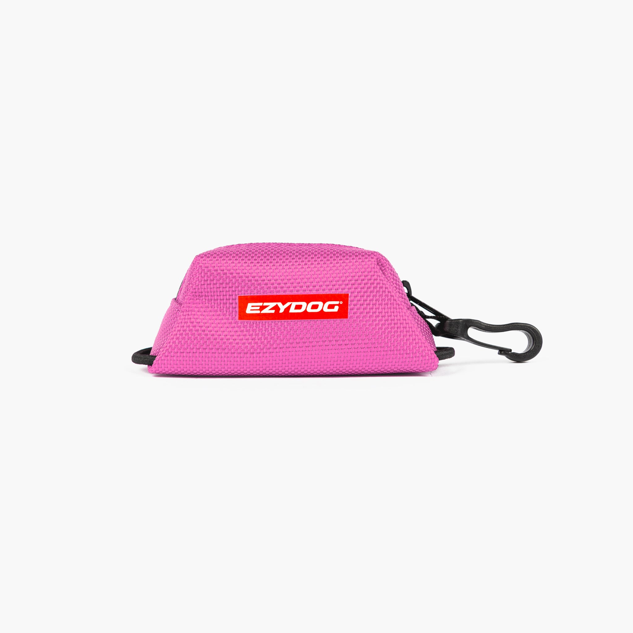 Pink Essential Poop Bag Holder with EzyDog logo on a white background