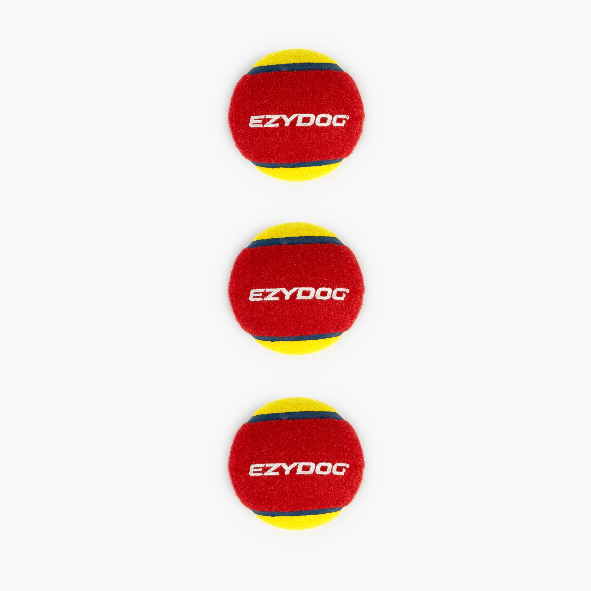 Three EzyDog Squeaky Tennis Balls for Dogs