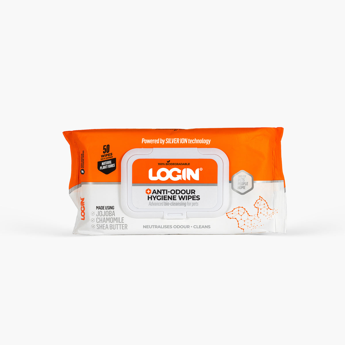 LOGIN Anti-Odour Hygiene Wipes 50pc