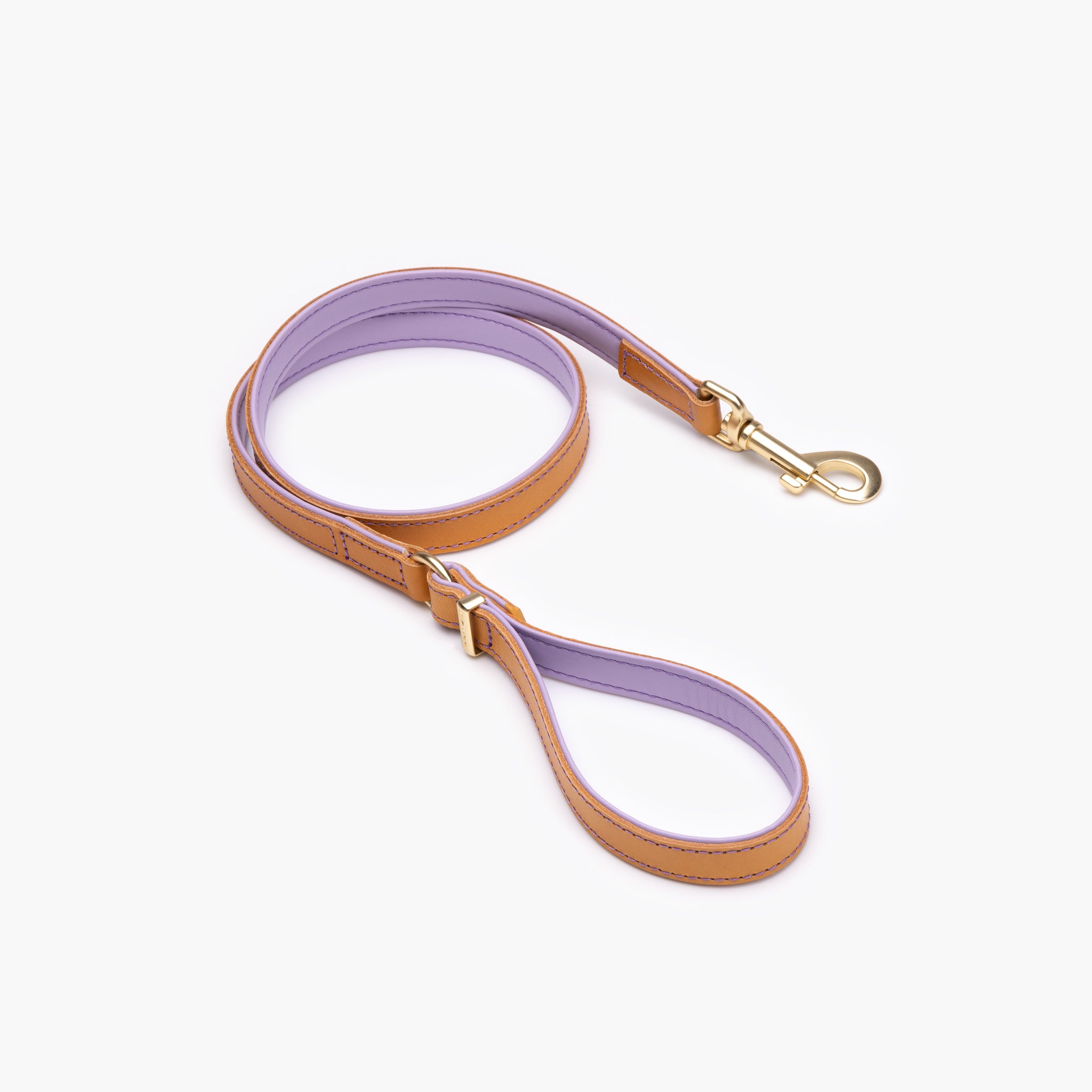 Oxford Leather - Classic Dog Leash in Lilac