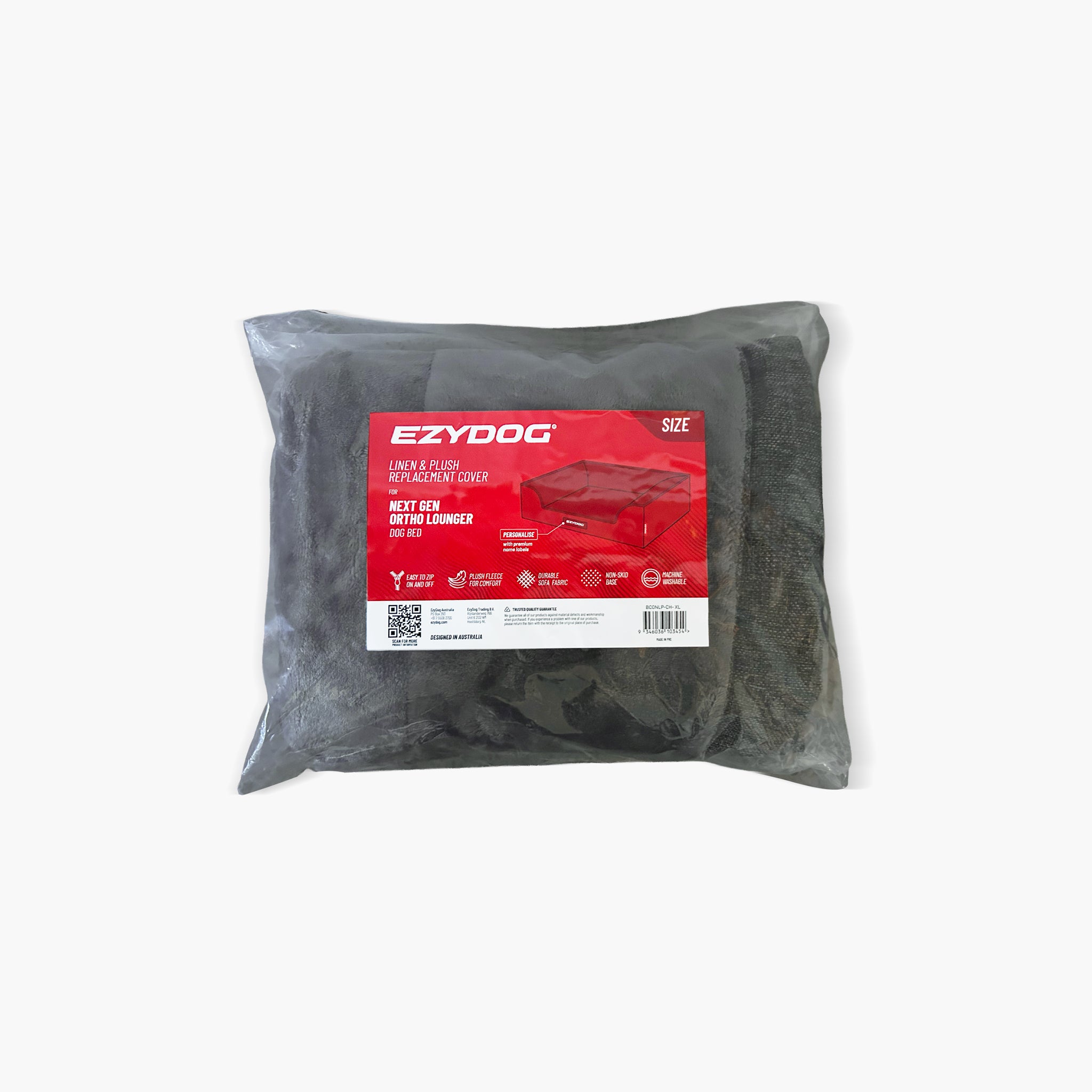 EzyDog dog bed cover packaging on a white background