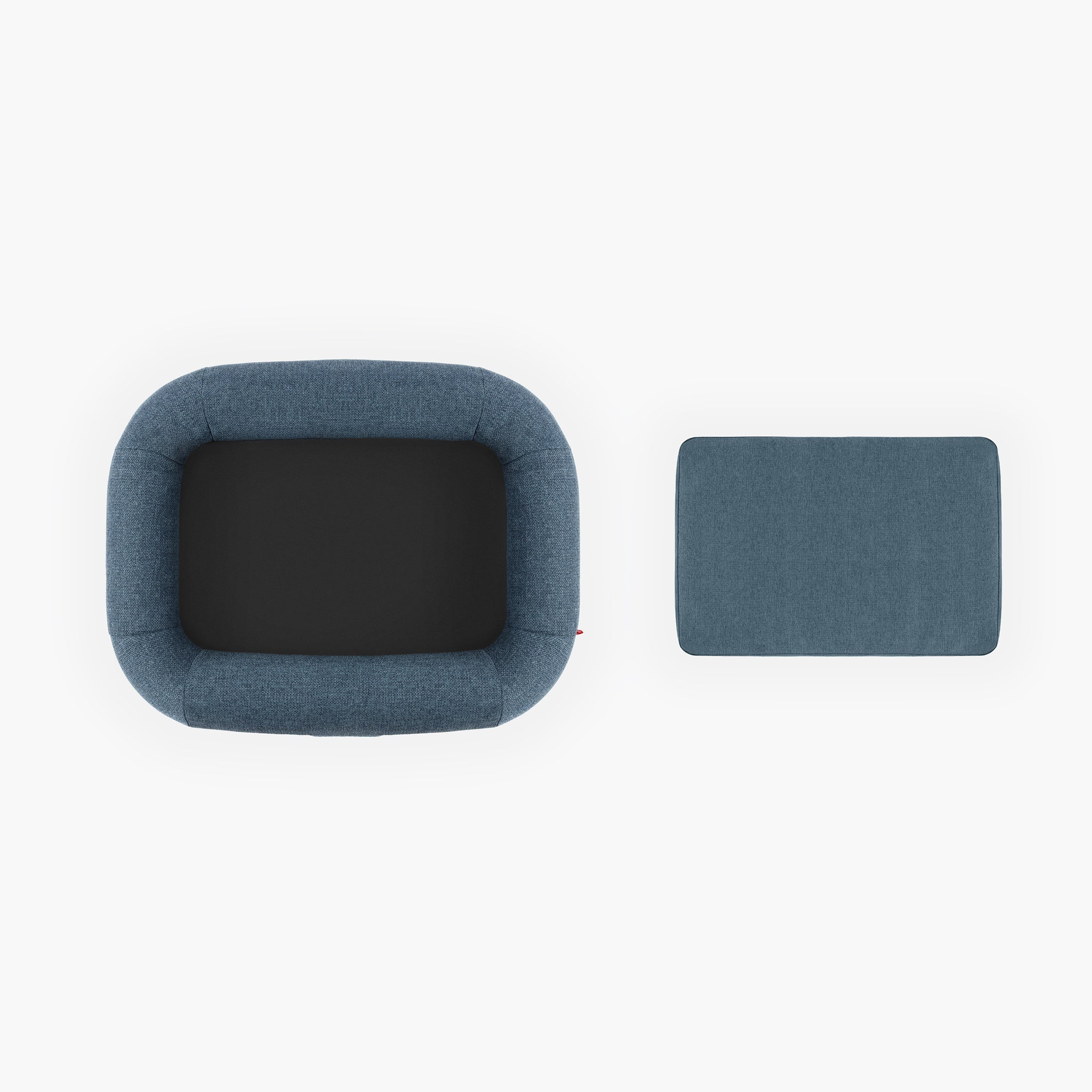 Blue dog bed and mattress 