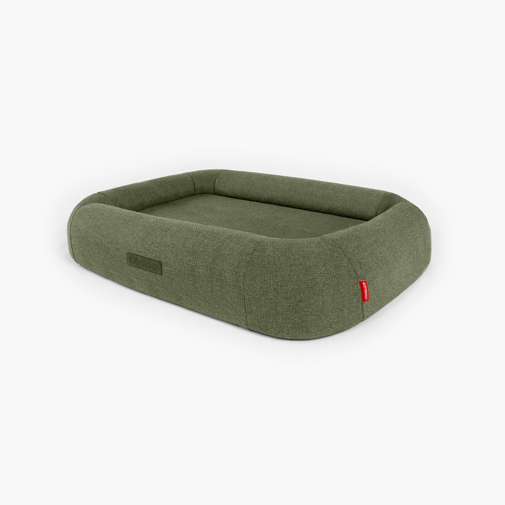 Dog bed with green deluxe dog bed cover