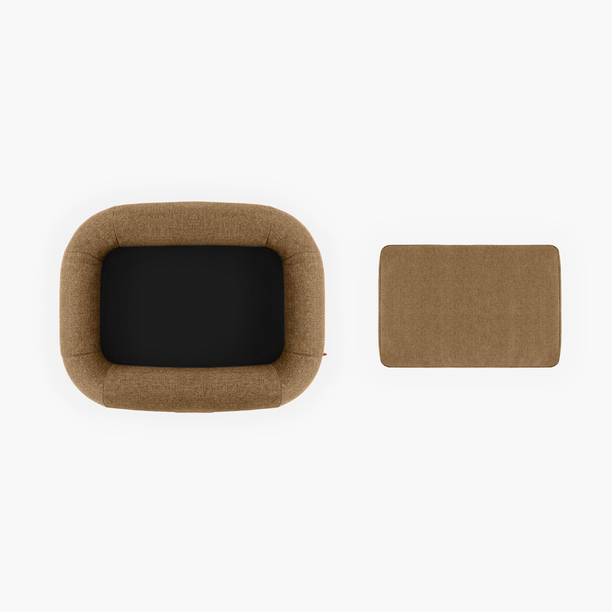Brown dog bed with mattress
