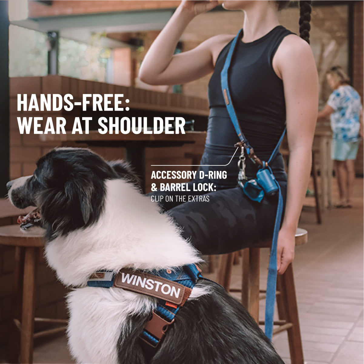 Road Runner Leash | Hands-Free Lead – Denim