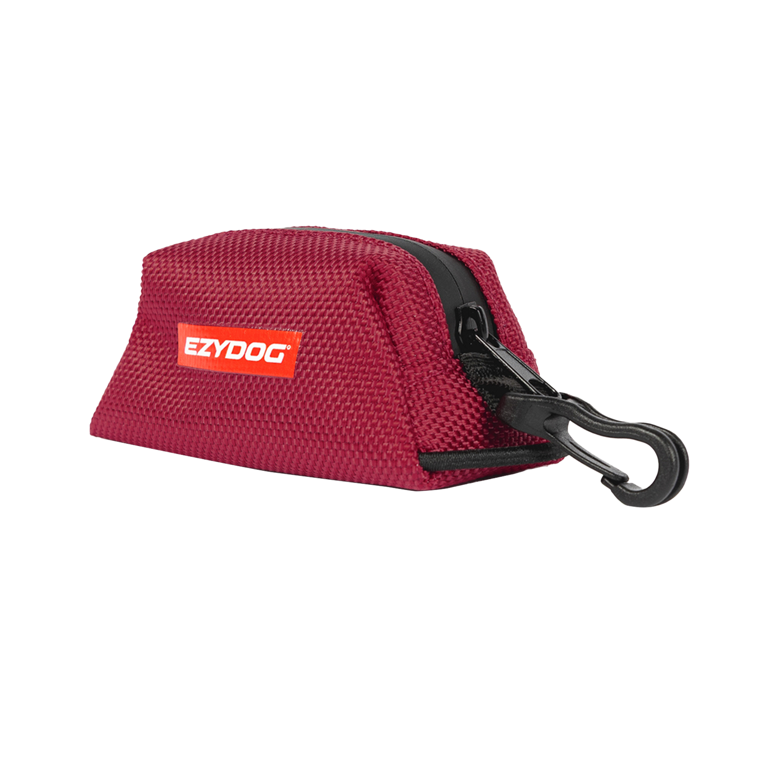 Red pouch with a black zipper and EzyDog logo on a white background