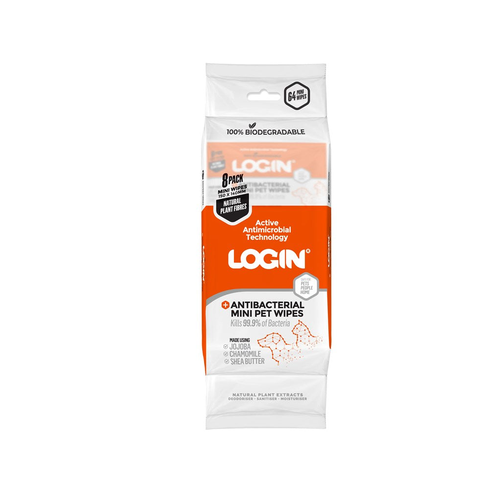 LOGIN Pet Wipes 64pc / 8x8pc