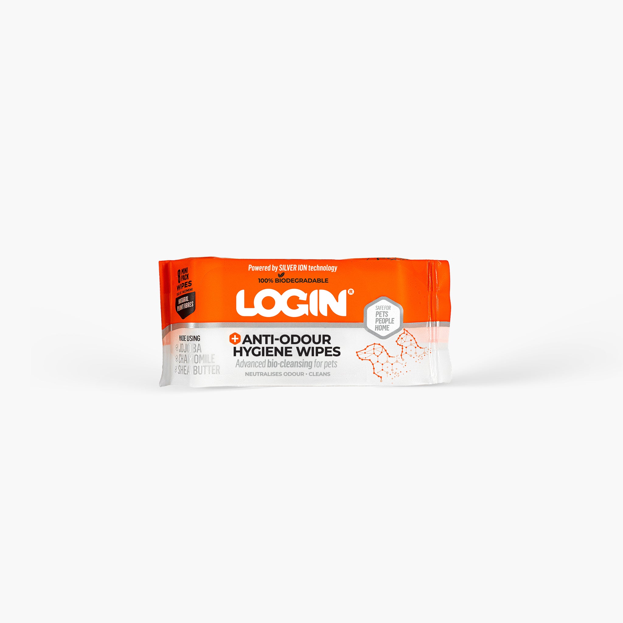 LOGIN Anti-Odour Hygiene Wipes 64pc / 8x8pc